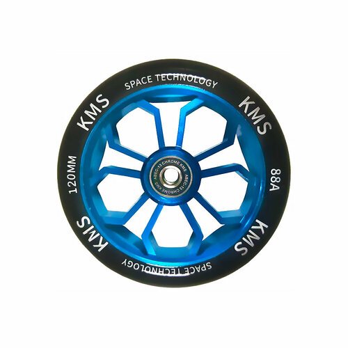 Колесо для трюкового самоката KMS Sport 120 мм алюминий синий медуза, 805421-KR4