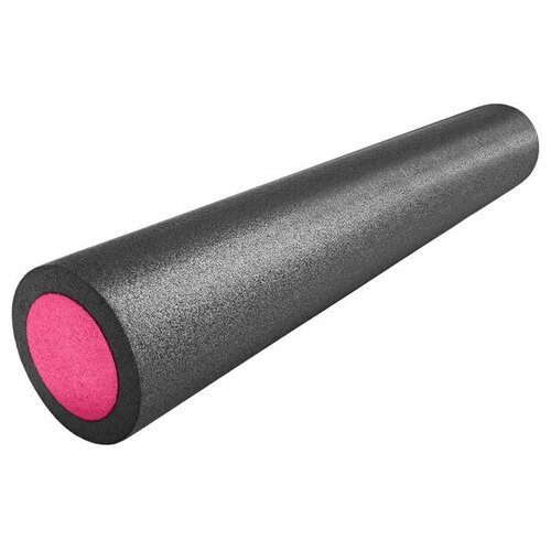 Ролик для йоги полнотелый 2-х цветный PEF90-12 черный/розовый, 90х15см. (B34500)