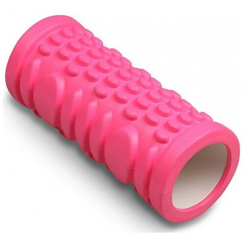 Ролик массажный для йоги INDIGO PVC, 14 х 33 см, Розовый