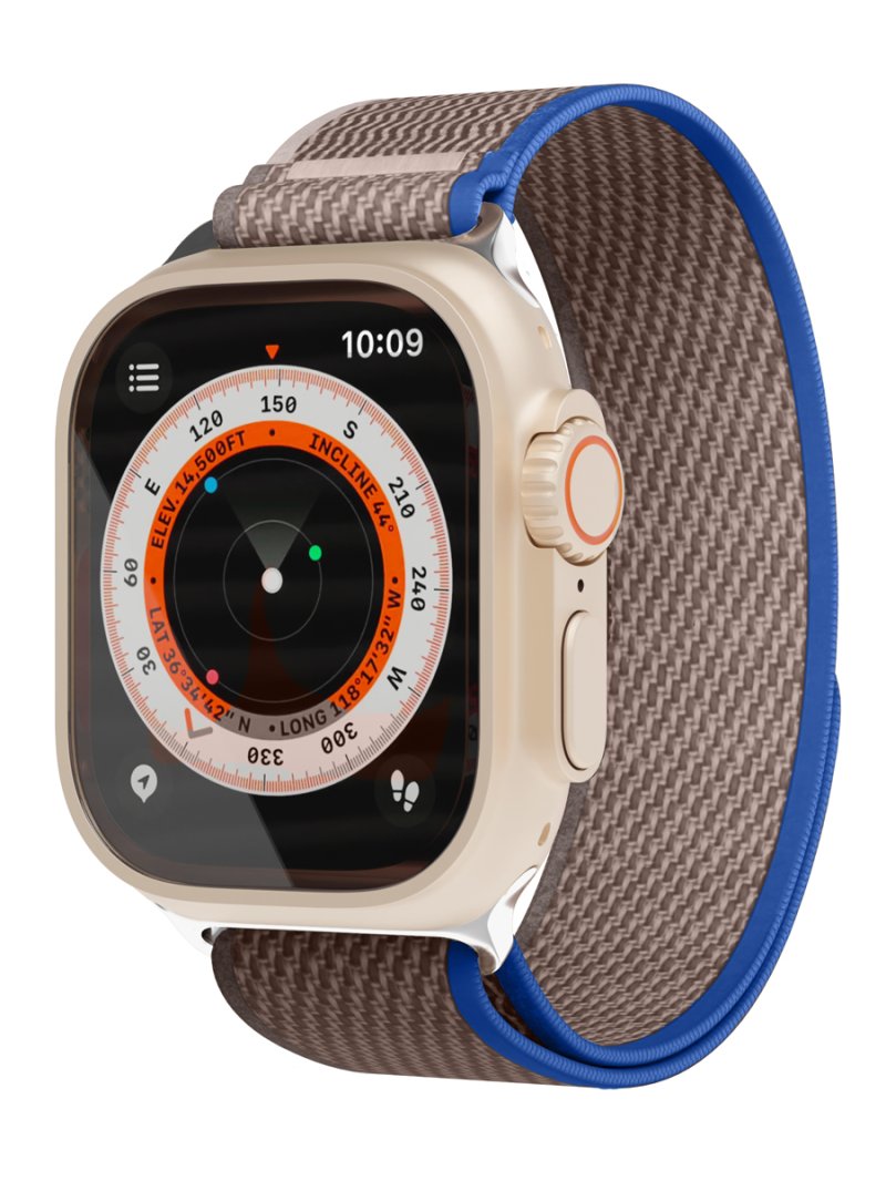 Ремешок нейлоновый Trail Band VLP для Apple Watch 42/44/45/49mm, синий-серый