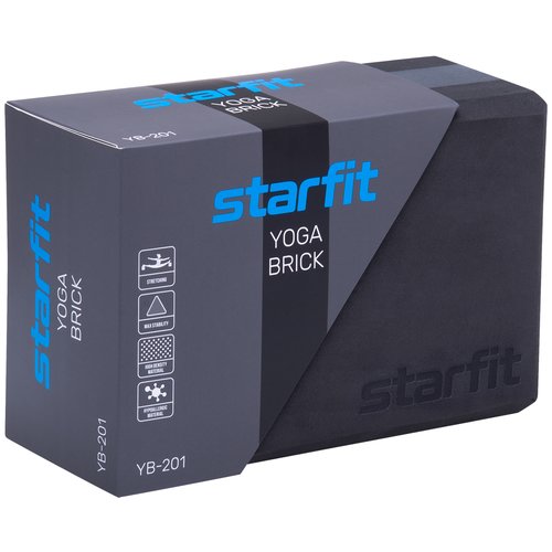 Блок для йоги Starfit YB-201 черный/серый