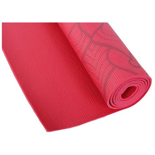 Комплект 2 штук, Коврик для фитнеса и йоги Larsen PVC красн с принтом р180х60х0.5см 361217