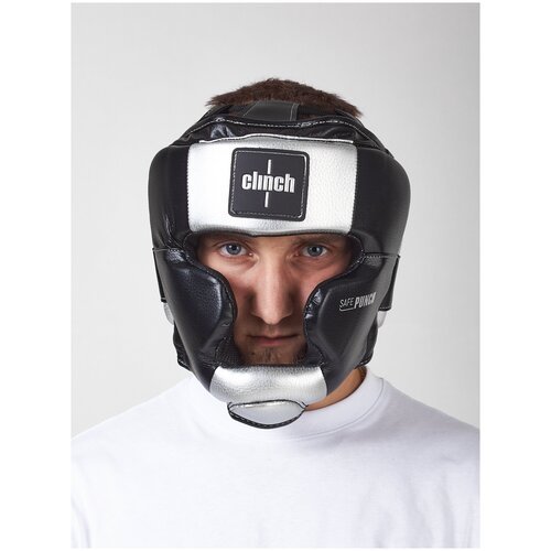 C148 Шлем боксерский Clinch Punch 2.0 Full Face черно-серебристый (S)