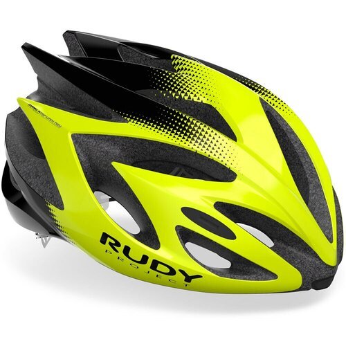 Шлем Rudy Project RUSH Yellow Fluo - Black Shiny, велошлем, размер L