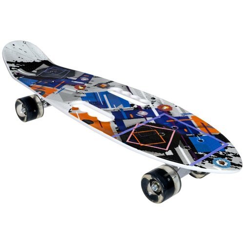 Пластиковый скейтборд, дека 27'x 8', колеса светящиеся Т104622