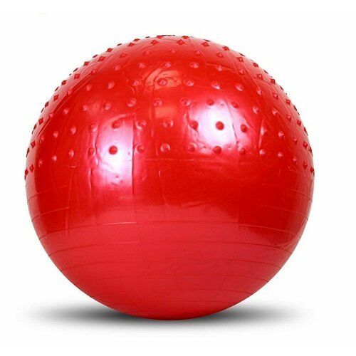 Надувной гимнастический мяч для фитнеса 65 см, красный