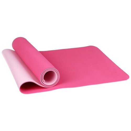 Коврик для йоги Sangh Yoga mat, 183х61х0.6 см розовый однотонный 0.6 см