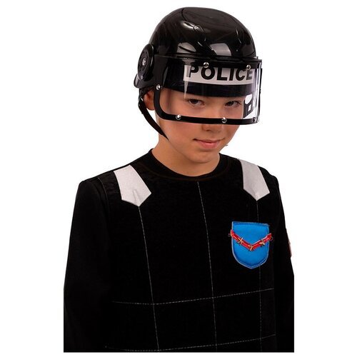 Шлем полиция (Цв: Черный )