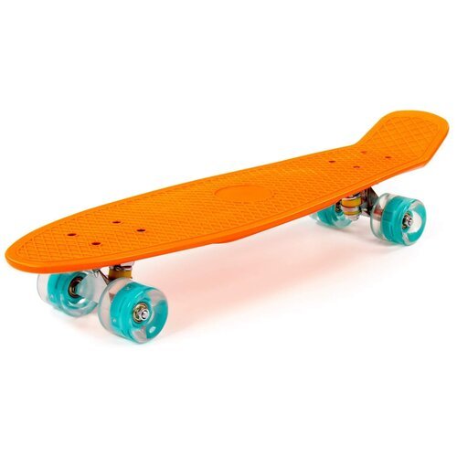 Детский скейтборд Полесье 89496, 26x7.3, оранжевый/бирюзовый