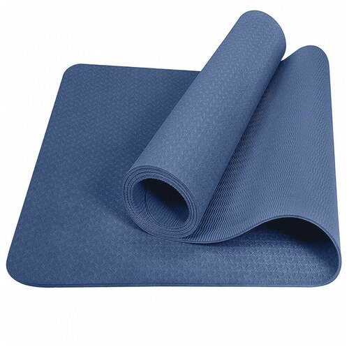 Коврик для йоги ТПЕ 183х61х0,6 см (синий) E39314