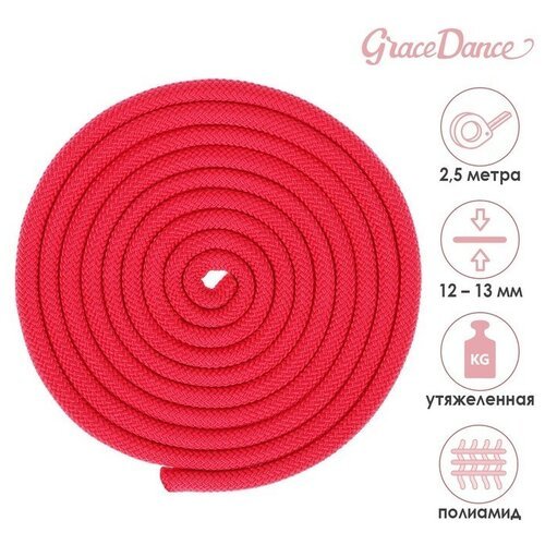 Grace Dance Скакалка для художественной гимнастики утяжелённая Grace Dance, 2,5 м, цвет фуксия