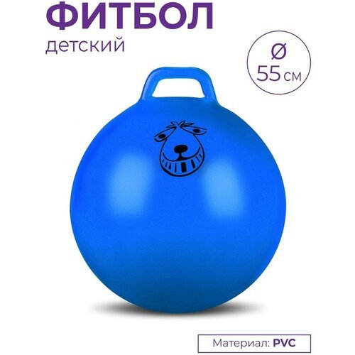 Мяч гимнастический с ручкой INDIGO IN093 Голубой 55 см