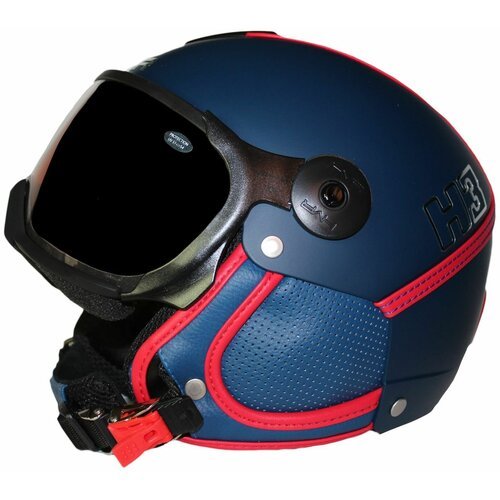 Шлем горнолыжный с визором HMR HERITAGE H3 Blue / Red 432_56/57 (M)+VTF11