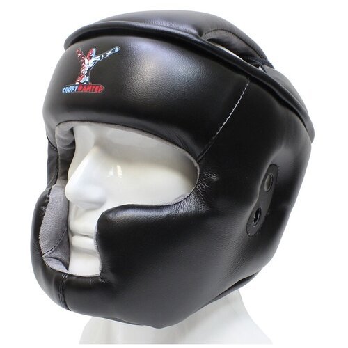 Шлем с защитой скул и подбородка Спортфайтер - чёрный, S