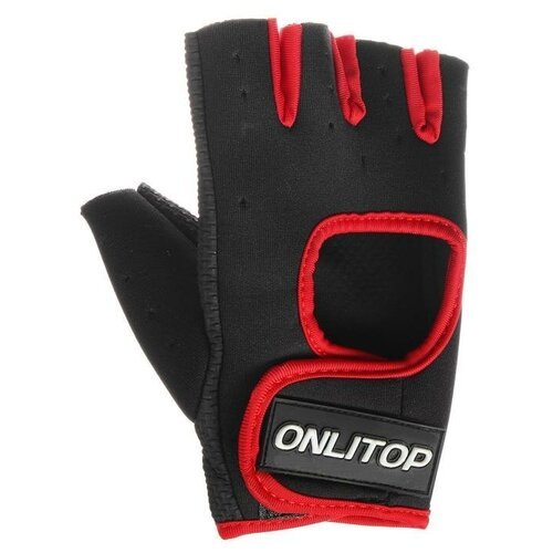 Перчатки для фитнеса ONLITOP, размер L, неопрен, цвет чёрный/розовый