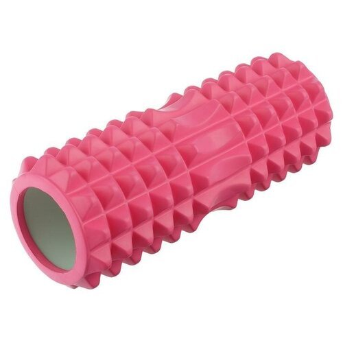 Роллер массажный для йоги 33 х 13 см, цвет розовый