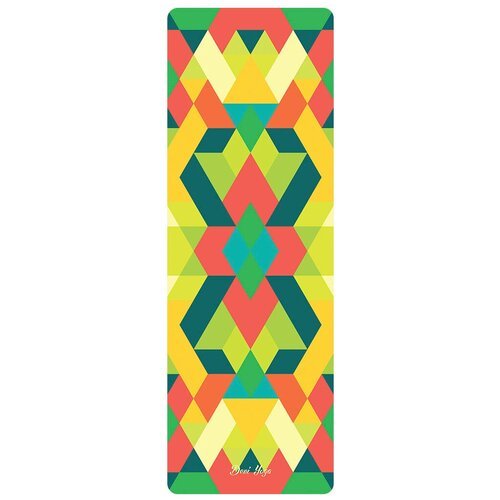Коврик Devi Yoga Геометрия, 183х61 см желтый/зеленый/красный 0.35 см