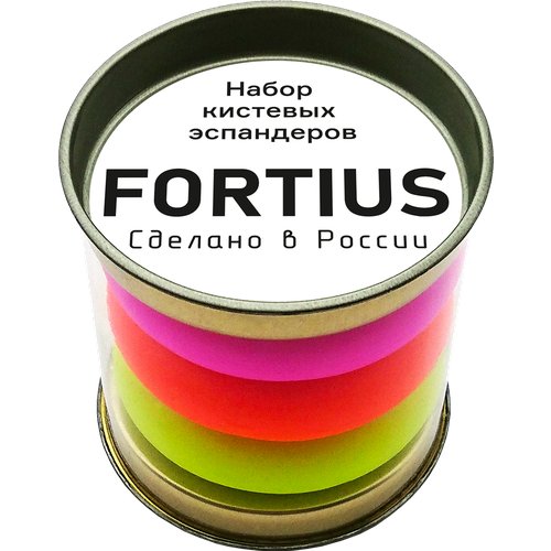 Набор кистевых эспандеров 'Fortius' Neon, 3 шт. (10, 20, 30 кг) (тубус)