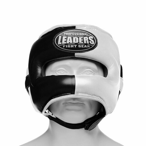 Шлем боксерский LEADERS LS с бамперной защитой BK/WH 1/2 (S/M)