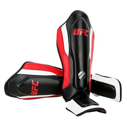Защита голени UFC с защитой подъема стопы красный/черный (размер L/XL)