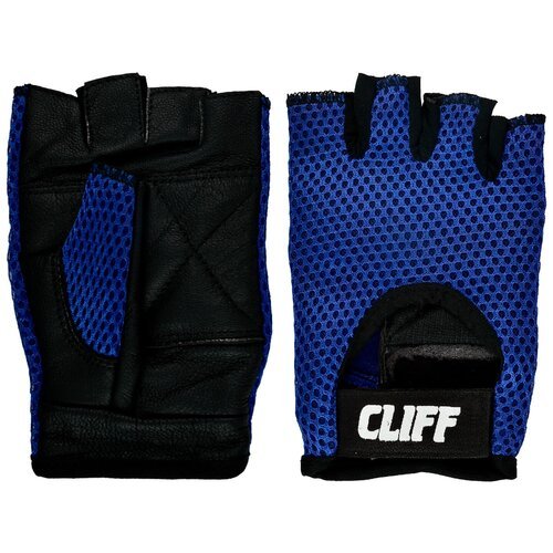 Перчатки для фитнеса CLIFF CS-2195, чёрно-синие, р. M