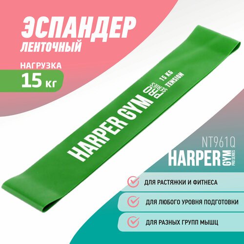 Резинка для фитнеса Harper Gym замкнутый NT961Q (15) 25 х 5 см 15 кг зеленый
