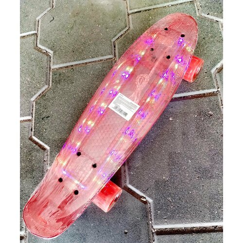 Скейтборд 22 'со световыми элементами красный