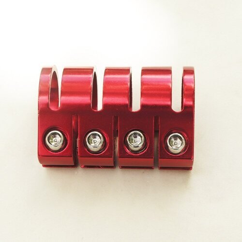 Четырехболтовой хомут на руль (32 мм) красный электросамокатов Evo, Headway, Kugoo, Vektor