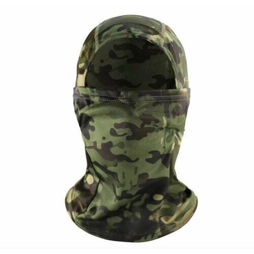 Тактическая камуфляжная зеленая маска бафф для головы/лица MyPads M-232110, головной убор под шлем, каску, ветрозащитная, солнцезащитная, пылезащит.