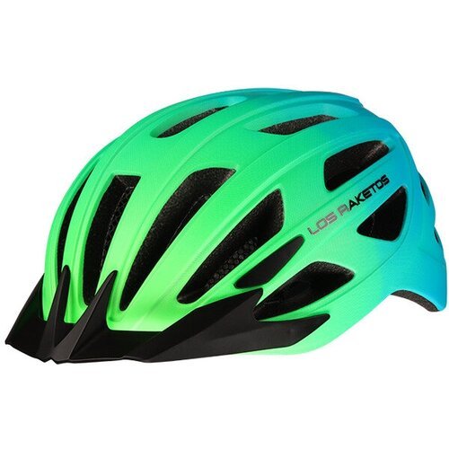 Шлем велосипедный LOS RAKETOS BLAZE со светодиодным фонариком, blue-green, р-р L/XL