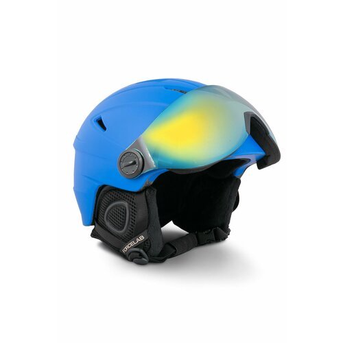 Шлем защитный горнолыжный с визором FORCELAB, синий, 56