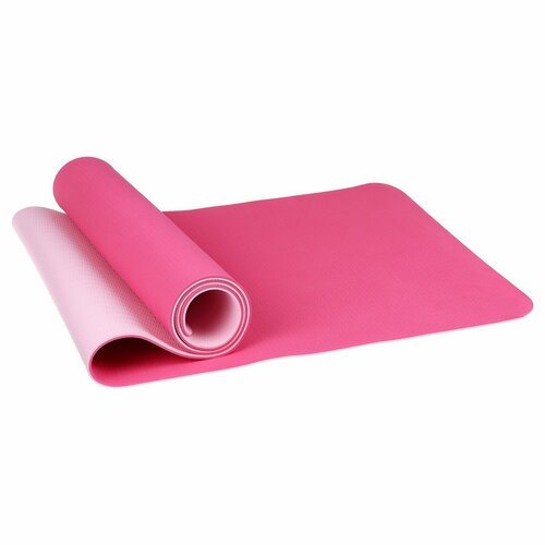 Коврик для йоги, 183х61х0,6 см, цвет розовый