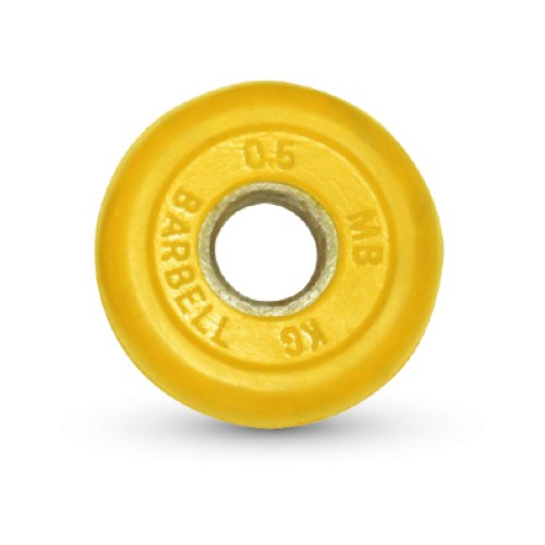 0.5 кг диск (блин) MB Barbell (желтый) 31 мм.