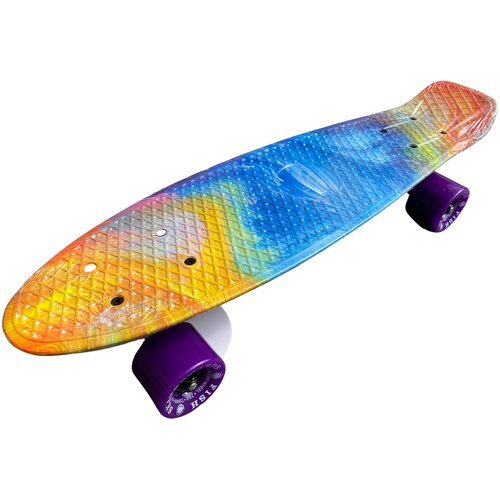 Скейтборд мини-круизер Fish Board 22 Сияние на фиолетовых колёсах