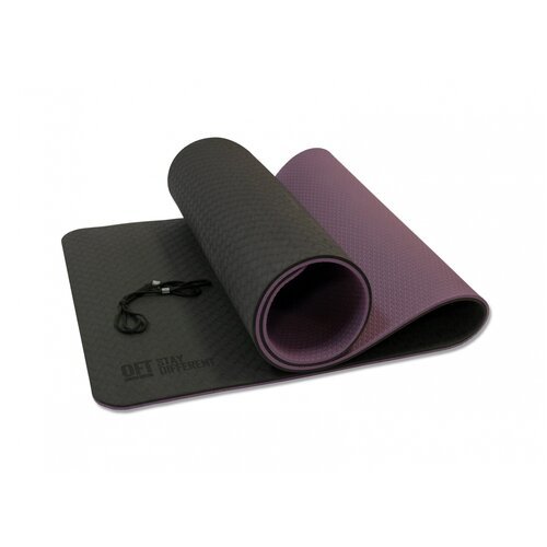 Коврик Original FitTools FT-YGM10-TPE-BPP, 185х61.5 см черный/фиолетовый 1 см