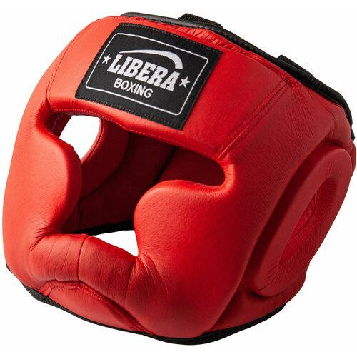 Шлем спортивный боксерский защитный LIBERA закрытый, красный