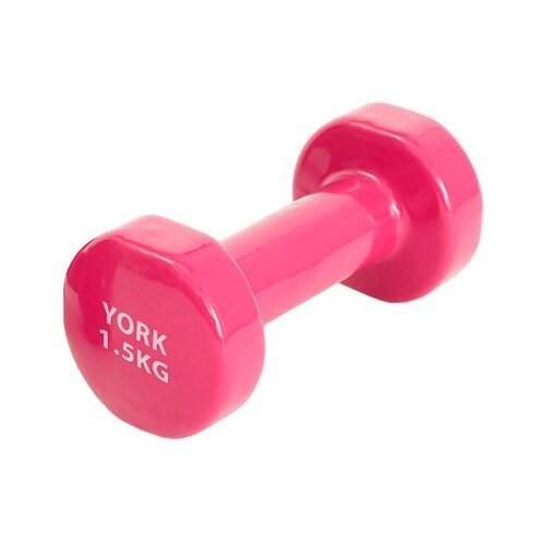 YGB100 Гантель виниловая York 1.5 кг розовая B31376 Спортекс