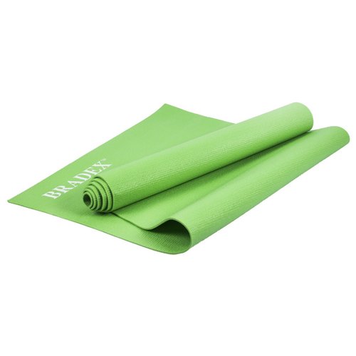Коврик для йоги и фитнеса BRADEX , 183*61*0,4 см, зеленый с переноской (SF 0694)