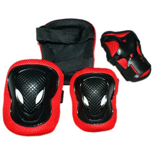 Защита роликовая/ защита скейтбордная/защита велосипедная. В наборе: 2 защиты колена, 2 защиты локтя, 2 защиты кисти. Размер M. (FB-ML).