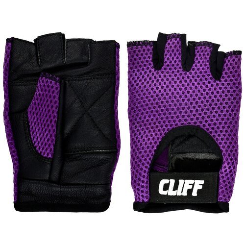 Перчатки для фитнеса CLIFF CS-2195, чёрно-фиолетовые, р. S
