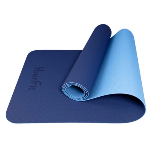 Коврик для йоги и фитнеса YourFit, синий