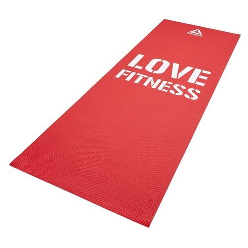 Коврик для йоги Reebok Love RAMT-11024L, 173х61х0.4 см красный надпись 1.1 кг 0.4 см