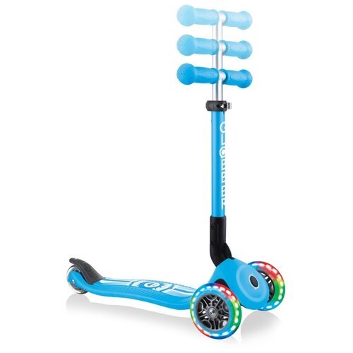 Детский 3-колесный самокат GLOBBER Junior Foldable Fantasy Lights, голубой