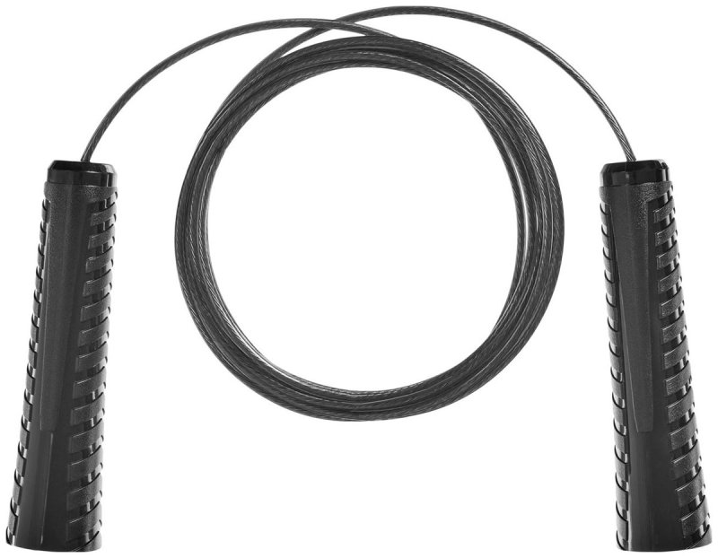 Скакалка Bradex с металлическим шнуром, для фитнеса, 3 метра, черная