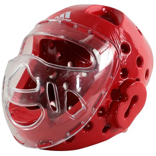 Шлем для тхэквондо с маской Head Guard Face Mask WT красный (размер M)
