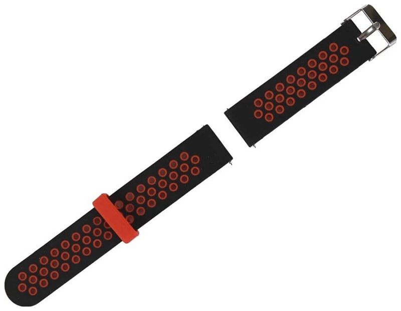 Ремешок силиконовый Red Line для cмарт часов Xiaomi Amazfit GTR 22 mm, черный с красным