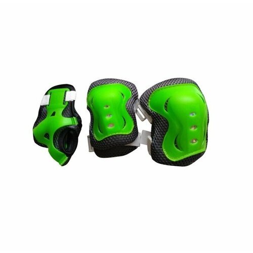 Комплект защиты для коленей, локтей и запястий детский, цвет зеленый, размер S