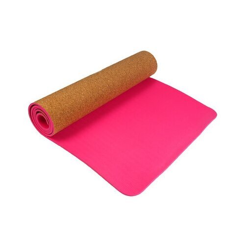 Коврик для йоги Sangh пробковый, 183х61х0.6 см розовый однотонный 1 кг 0.6 см