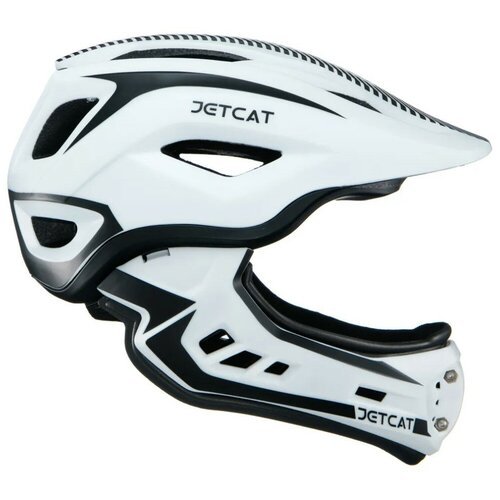 Шлем - JETCAT - Raptor - размер 'S' (48-53см) - White /Black - FullFace- защитный - велосипедный - велошлем - детский