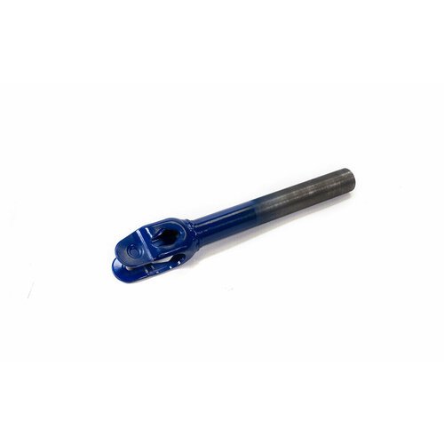 Вилка для трюкового самоката 100мм х1-1/8', стальная, резьбовая, шток 200мм, матовая синяя
